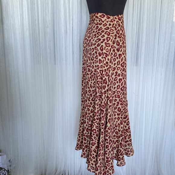 Scotch & Soda “aloha Hula” wrap midi skirt! Animal print! Tiered ruffles Size M - Picture 5 of 16